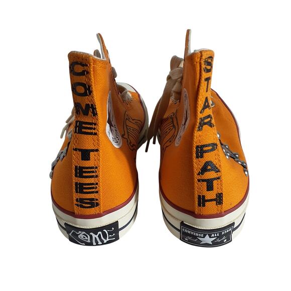 Converse Embellished Orange Chuck 70 Sneakers Size 7.5 US - Picture 3 of 5